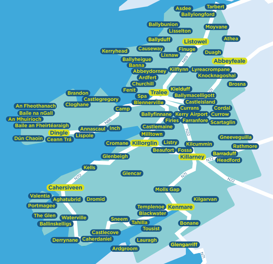 Local Link Kerry Timetables Map - December 2024